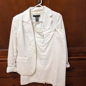 Pinstripe skirt suit